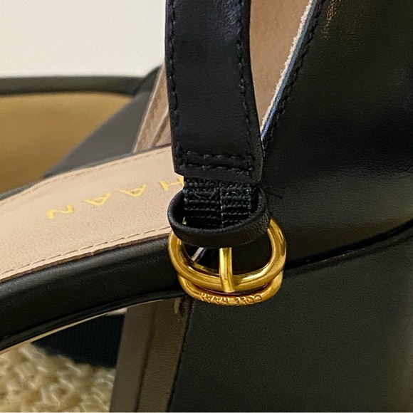 COLE HAAN Adelaide Leather Sandal Heels in Black - 9 - Picture 5 of 16